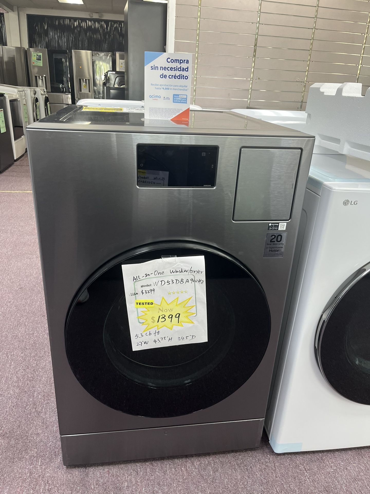 Washer Dryer Combo, Samsung Open Box Washer Dryer Combo