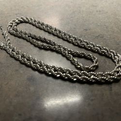 18k White Gold Rope Chain