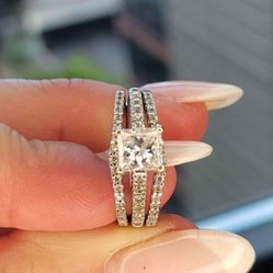 Certified 1.02 CT Princess Cut Diamond Ready Ring