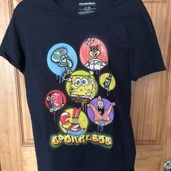 Spongebob Squarepants Friends T Shirt Size XL Black Nickelodeon