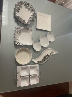 White serving dishes