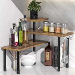 Countertop Organizer Organization, 3 Tier Moveable Corner Shelf for Kitchen , Ba
