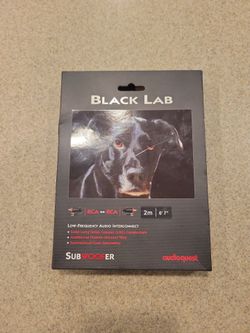 NEW AudioQuest Black Lab Subwoofer Cable RCA Male to Male 2M 6.6FT Directional