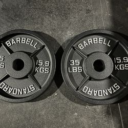 Pair of (2”Olympic) 35lbs Standard Barbell Weight Plates
