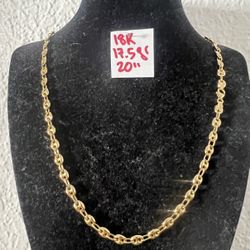 18K Yellow Gold 🇮🇹 Chain 17.5Gr 20 Inches Long 