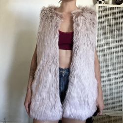 Vintage Pink Fur Vest
