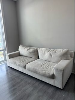Modern Cream/Beige 3-Seater Sofa – Fair Condition