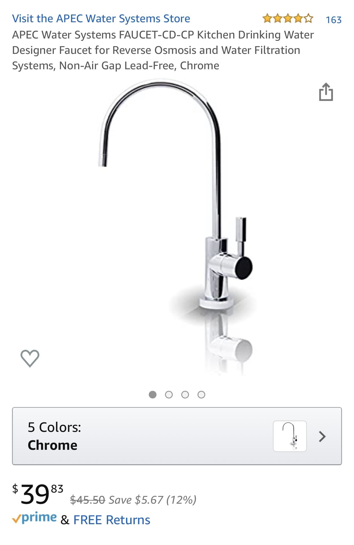 APEC filter water faucet