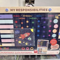 Battat Education I Am Responsible. Magnetic Responsibility Chart: Social Skills Teaching Tool for Preschool & Kindergarten