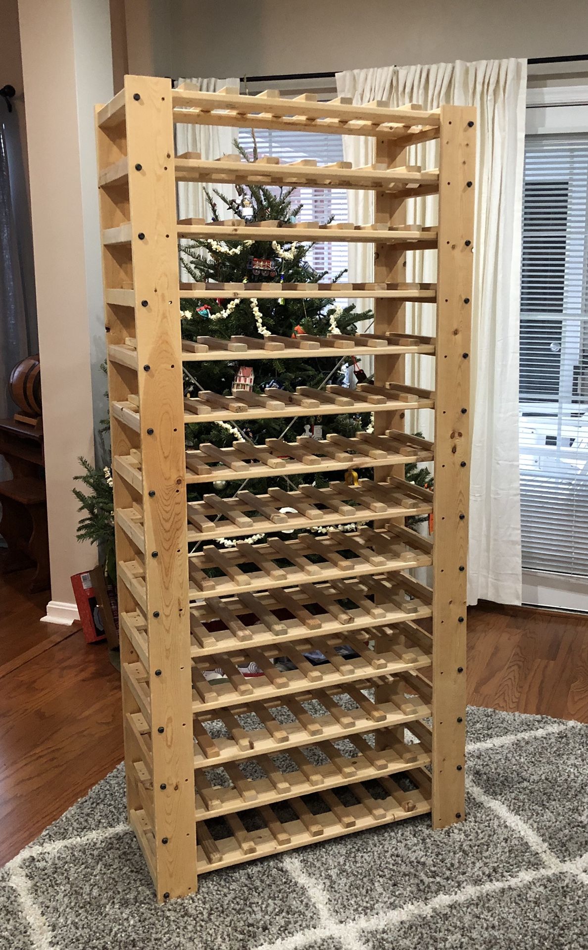 Wine Rack 112-bottle Unfinished Wood Like New $350+