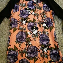 Mickey mouse Lularoe Baseball Style Tunic Top Size Xl