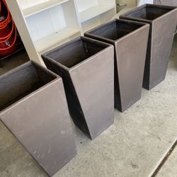 Tall Tapered Square Fiberglass Planter