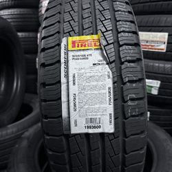 SET OF NEW TIRES 245/50/20 PIRELLI SCORPION INCLUDING MOUNT AND BALANCE 