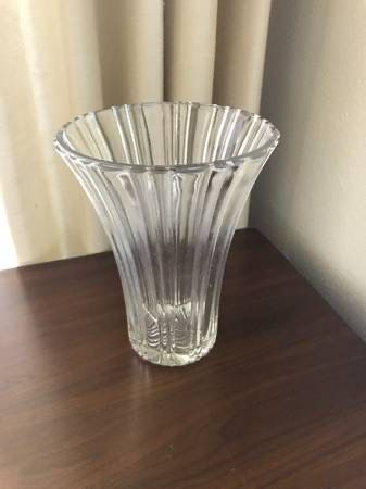 Vintage Anchor Hocking Glass OLD CAFE Clear Depression Glassware Vase