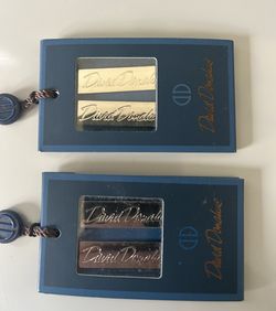 David Donahue Silver Plated Collar Stays 2 Sets 4 Total 