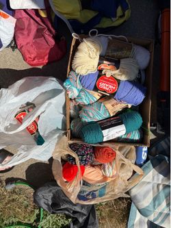 Box of random yarn