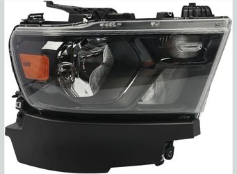 FIONE Halogen Headlights Assembly Compatible with Dodge Ram 1-2022 Replacement Headlamp with Black Frame Passenger Right Side RH 6AD 68