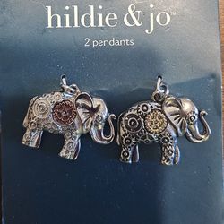 Elephant Steampunk Gold And Rosegold Pendants In Silver