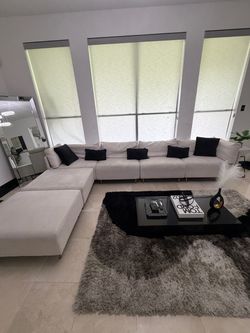 Contemporary Beige 8-Seater Living Room Sectional