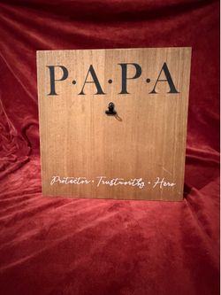 👨‍👧❤️ “PAPA” Wooden Picture Frame / Sign – 12 x 12 ❤️👨‍👦