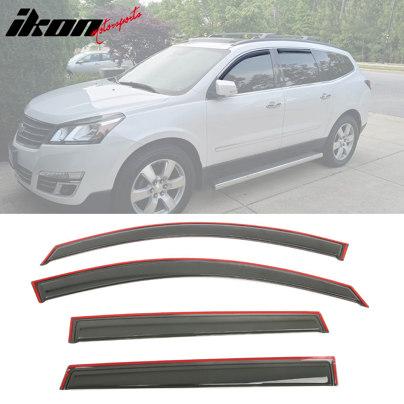 Fits 2009-2017 Chevrolet Traverse Window Visors Vent Sun Guards Deflector In-Channel