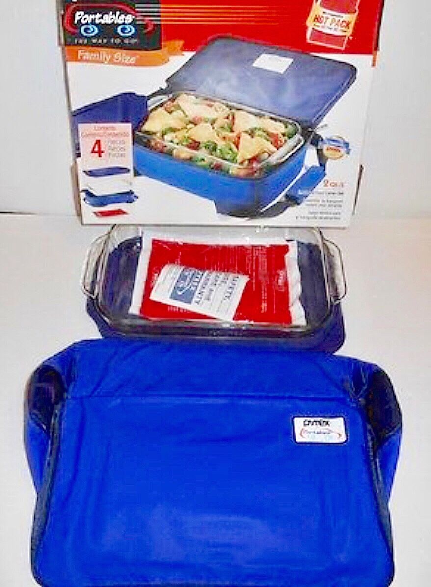 NIB Pyrex Portables 3 QT Insulated Food Carrier 4-Piece Set