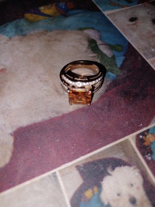 TK316 Silver Gold Plated Ring