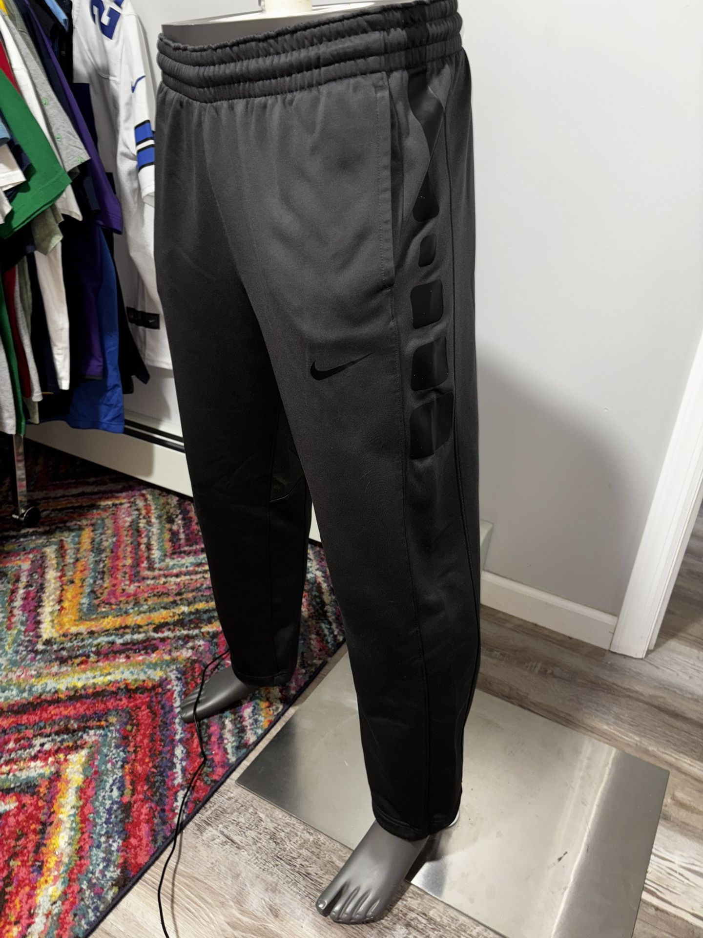 Y2K Nike Track Pants Men Medium Elite Wide Leg Baggy Joggers Sweats Therma