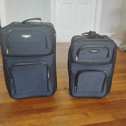 Two-Piece Navy Blue Travel Luggage