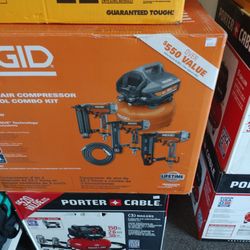Ridgid Air Compressor With 3 Nailers Financing Available 