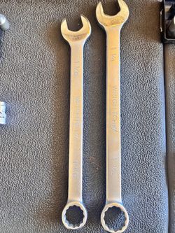 Wright Grip Tool No. 1140 & 1136 Combination Wrench  1-1/4"-1-1/8” 12pt Vintage.