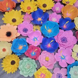 Paper Flowers. Flores De Papel Backdrop