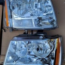 07-14 Chevrolet Tahoe Suburban Gmc Yukon Headlights Luces Micas Calaveras Faros Faroles Focos Headlamps Chevy 