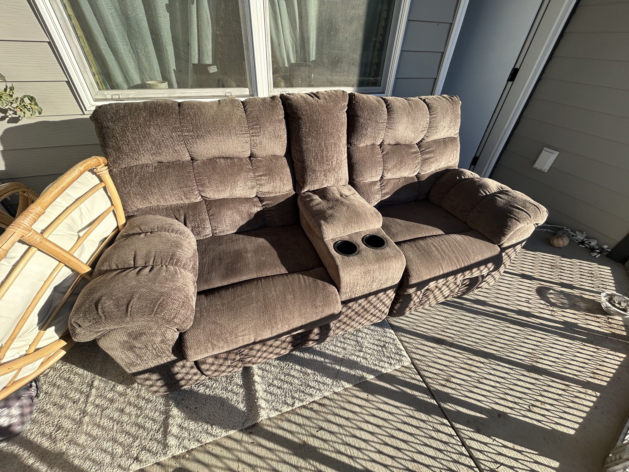 brown reclining couch