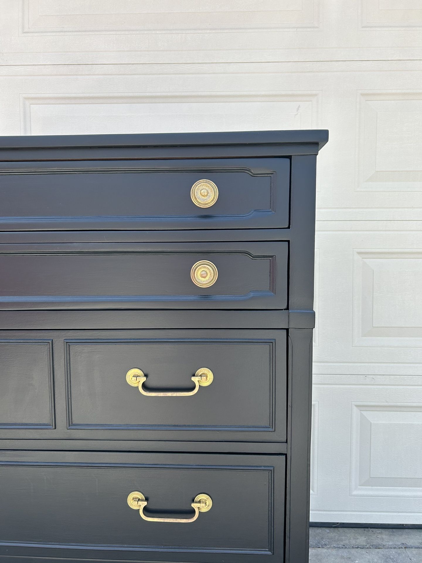 Drexel Black Tallboy Chest, Dresser, Cabinet