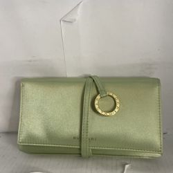 Bvlgari Perfume Purse Bag Apple Green With Ring 10” Long 4” Wide
