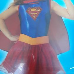 Girls Supergirl Halloween Costume Size Small Ages 3-4