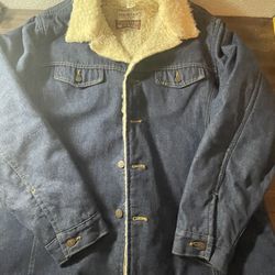 Vintage Sears Roebucks Western Wear Denim Jean Sherpa Jacket Perfect condition!