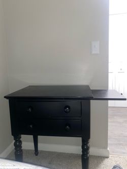 SOLID wood bedroom furniture, two side tables and six drawer dresser