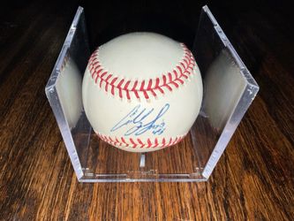 Colby Lewis Texas Rangers Foul Ball Signed MLB Baseball w/ Display Case