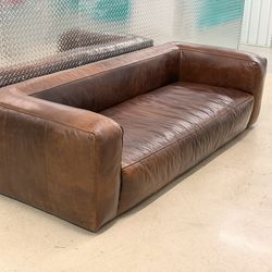 Cigar 92" Leather Sofa - Rawhide Tan