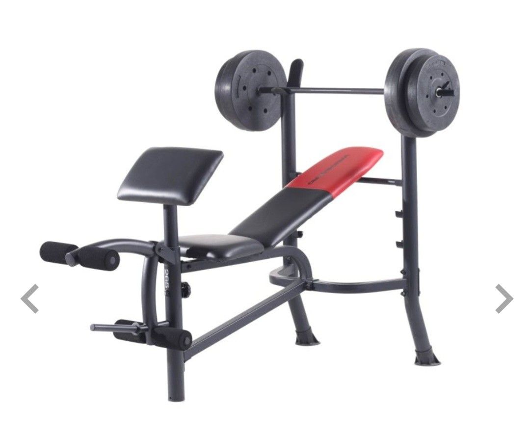 Weider Pro 265 Standard Bench with 80 Lb. Vinyl Weight Set