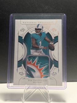 2025 National Treasures Tua Tagovailoa Dolphin Logo Patch #/25 Dolphin