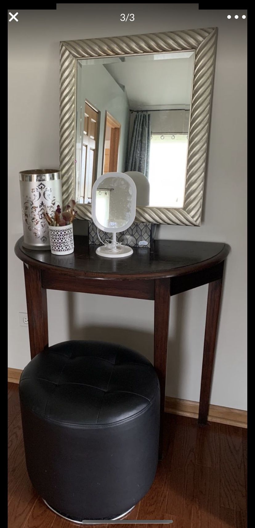 Mirror and swivel chair