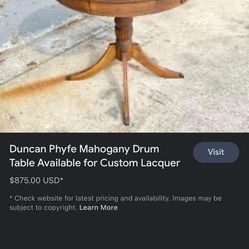 Antique Duncan Phyfe Mahogany Drum Table