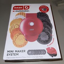 DASH Multimaker Mini Maker System - 7 Nonstick Plates , Includes a storage box