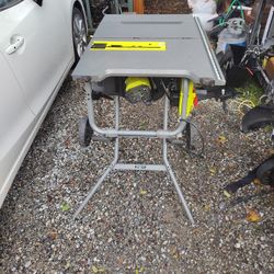 Portable Corded Table Saw With Rolling Stand