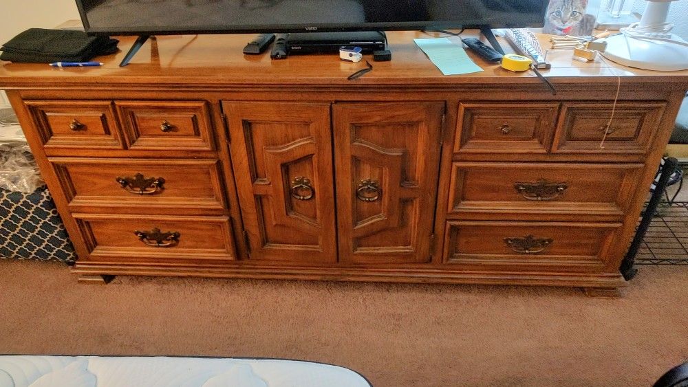 "Thomasville Furniture Monterey Collection Spanish Mediterranean Triple Door Dresser"