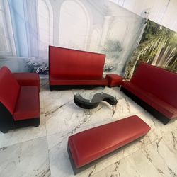 Red Sofa For Sale And Glass Top Tables 