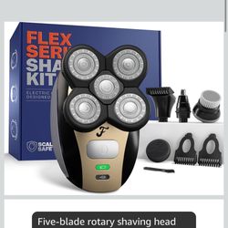 Freebird FlexSeries Electric Head & Body Hair Shaver - Mens Cordless Rechargeable Wet/Dry Skull Bald Head Back & Groin Waterproof Razor with Rotary Bl